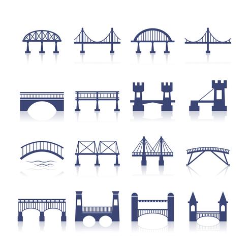 Bridge Icons Set vector