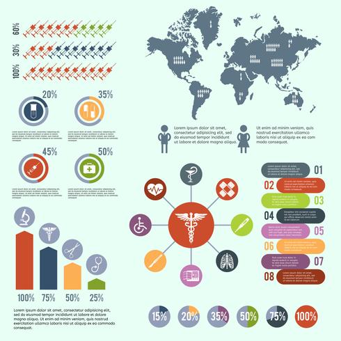 Infografía médica sanitaria vector