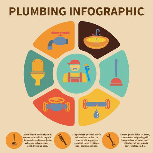 Icono de plomería infografía vector