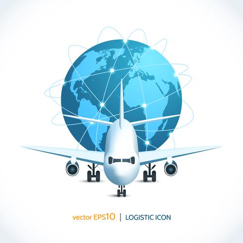 Logistic icon airplane vector