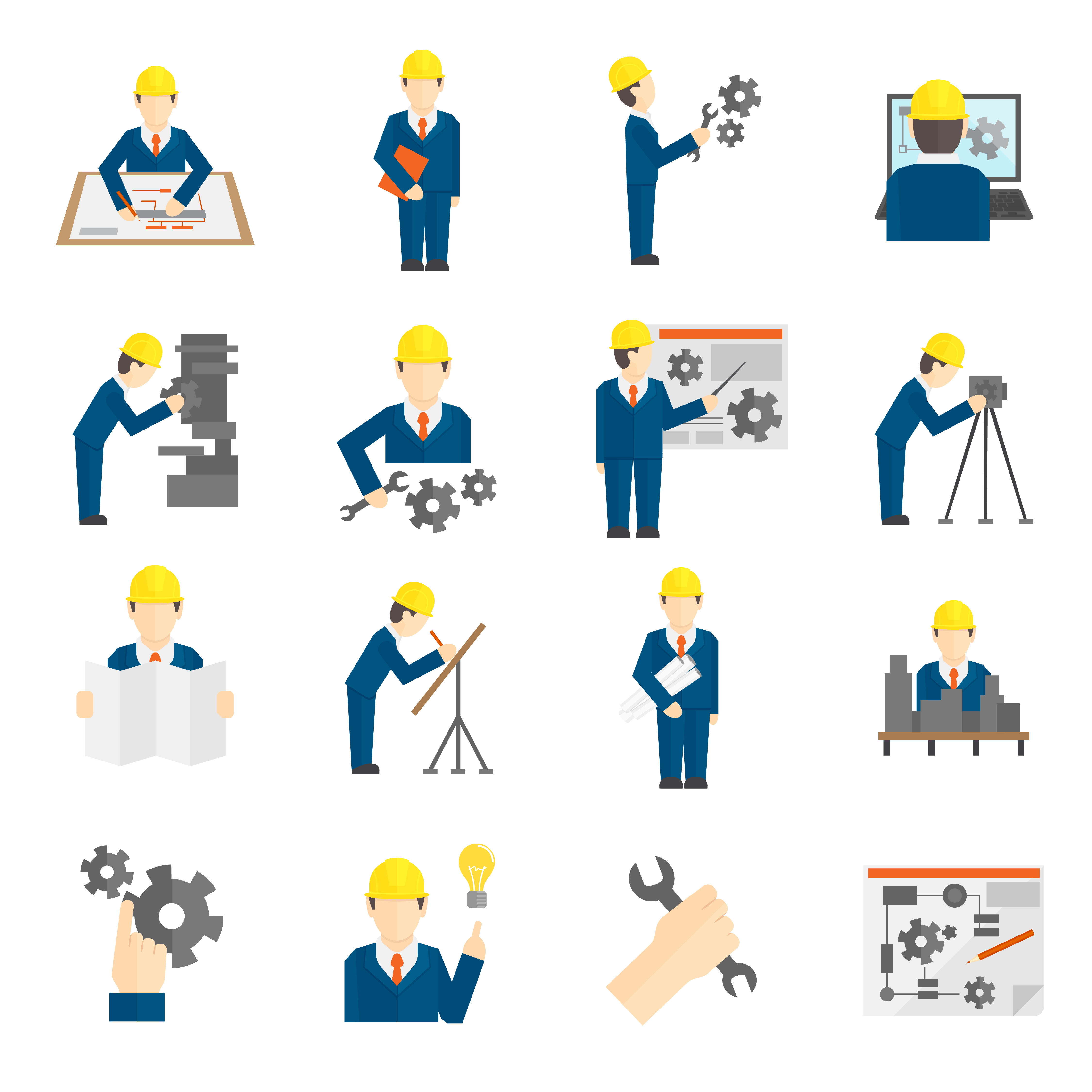 Set of Engineer Icons 452788 Vector Art at Vecteezy