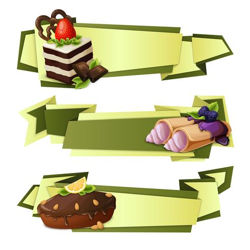 Banners de papel de dulces vector