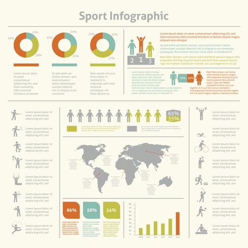 Sport infographic template chart vector