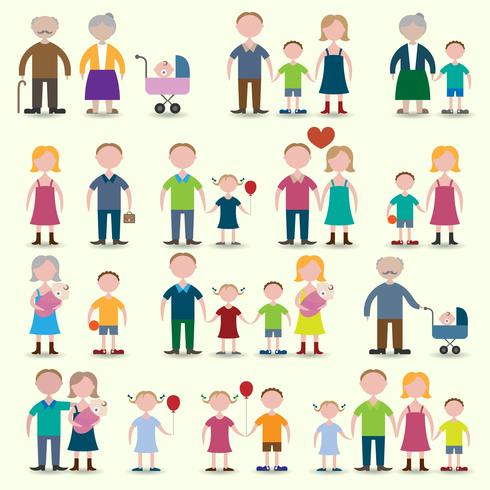 Family icons set vector