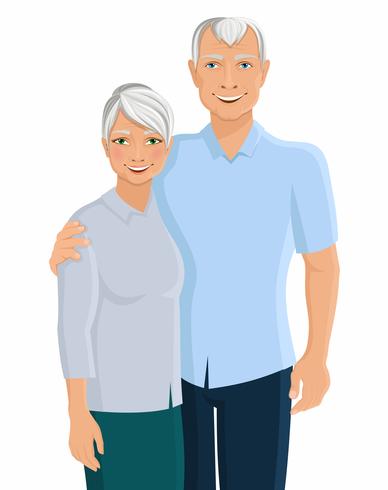 Senior couple portrait vector