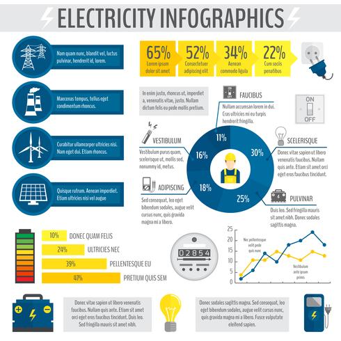 Infografía de electricidad. vector