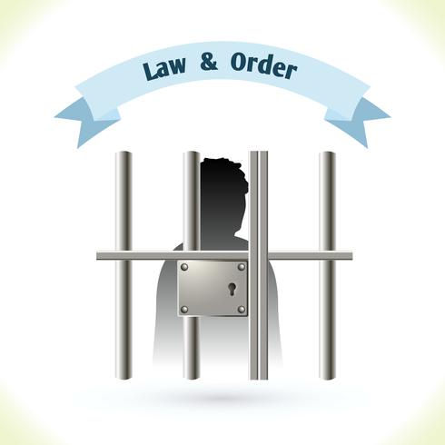 Law icon prisoner in jail vector