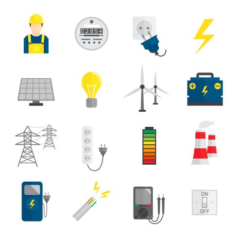 Conjunto de iconos de electricidad vector