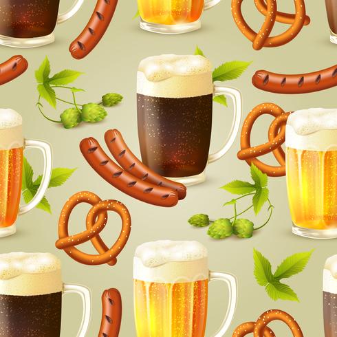 Beer seamless pattern vector