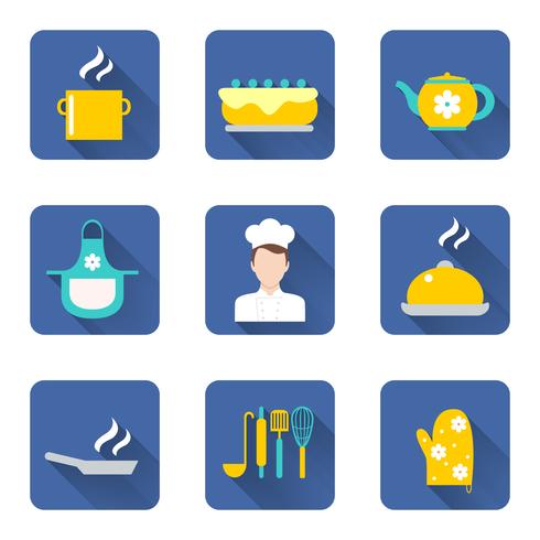 Cooking icons set vector