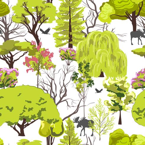 Bosque bosque bosquejo inconsútil vector