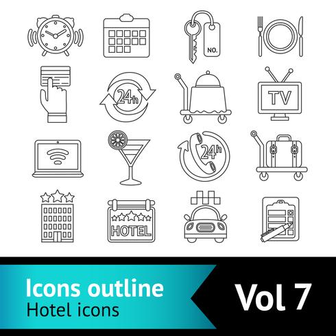 Hotel icons set vector