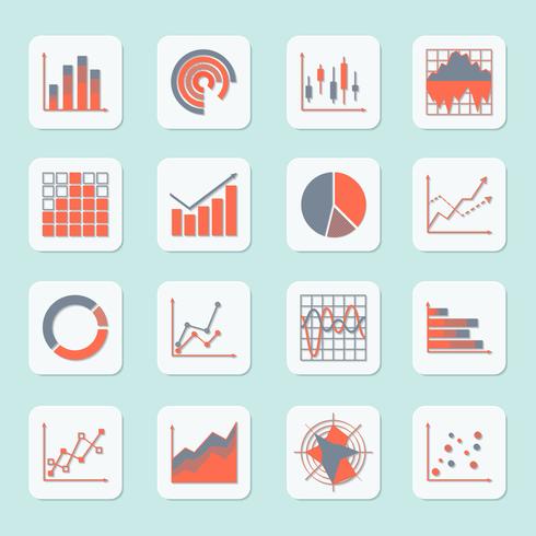 Business chart icons vector