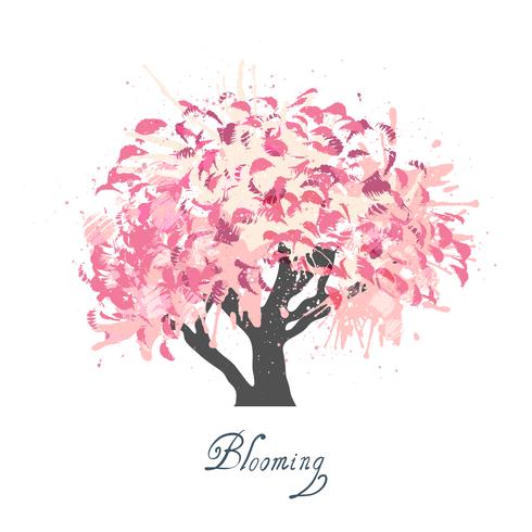 Apple tree blossom sketch vector