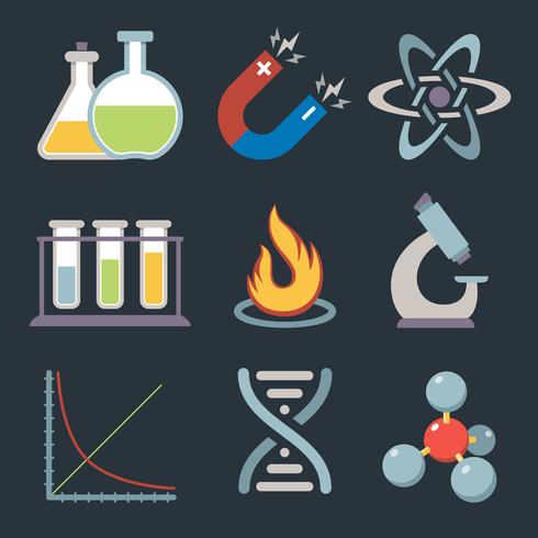 Physics science icons vector