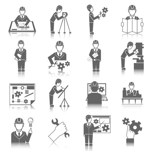 Set of engineer icons vector