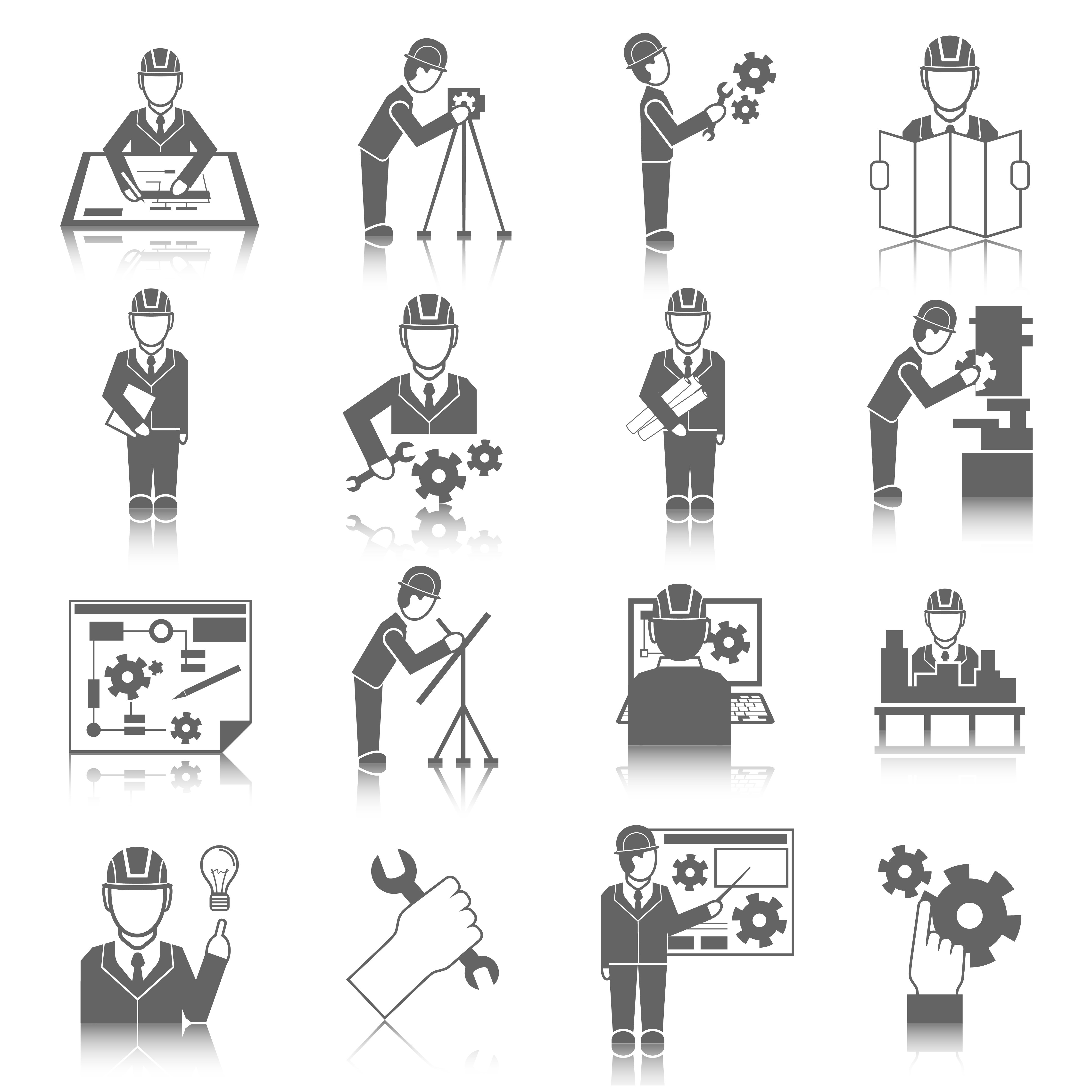 Set Of Engineer Icons 452877 Vector Art At Vecteezy