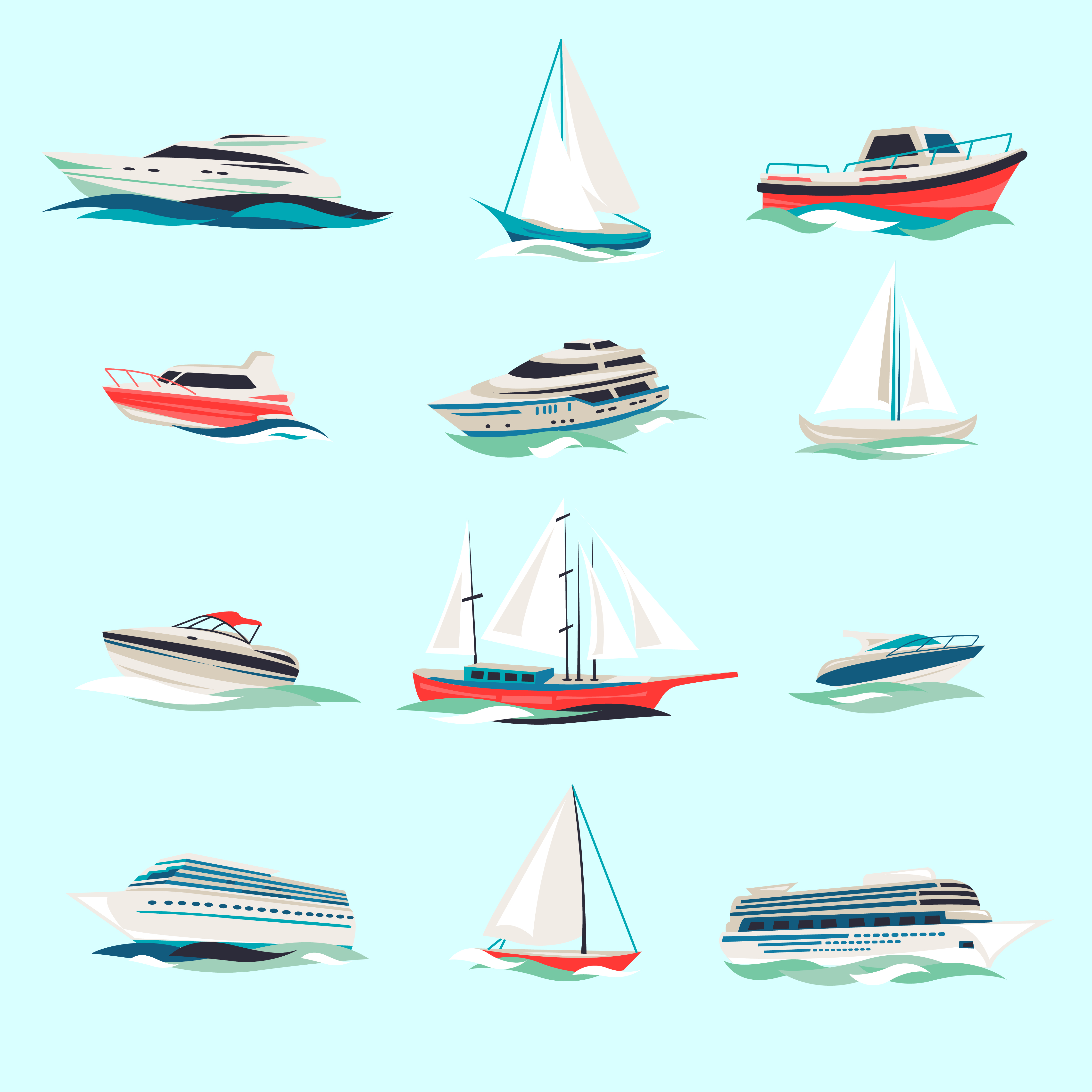 Boats icons set 452883 Vector Art at Vecteezy