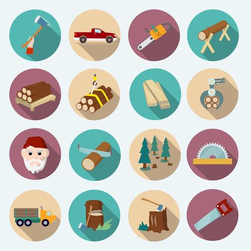 Lumberjack Woodcutter Icons vector