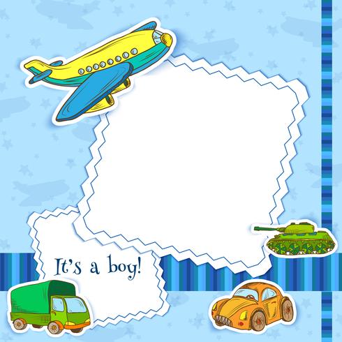 Toys frame boys vector