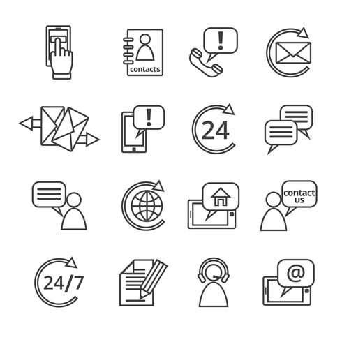 Contact Us Service Icons vector
