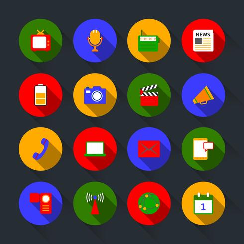 Media icons set vector