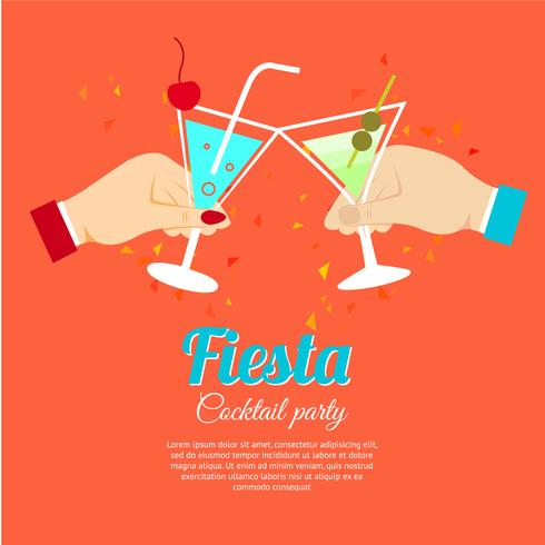 Cocktail party poster vector