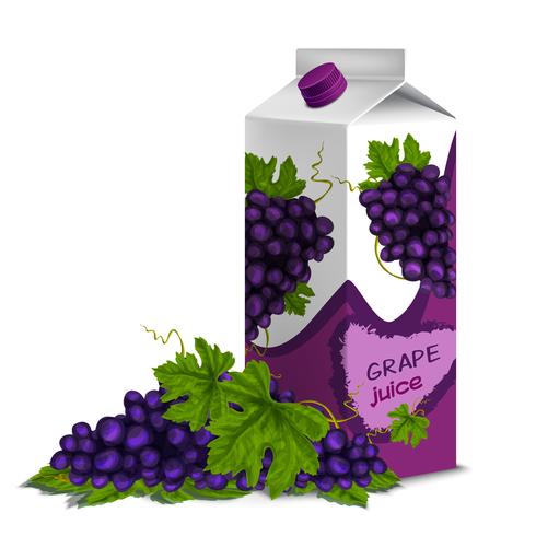 Juice pack grape vector