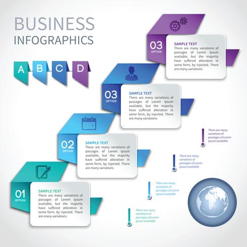 Origami infographics business template vector