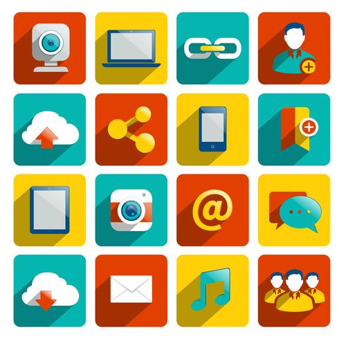 Social Media Icons Flat vector