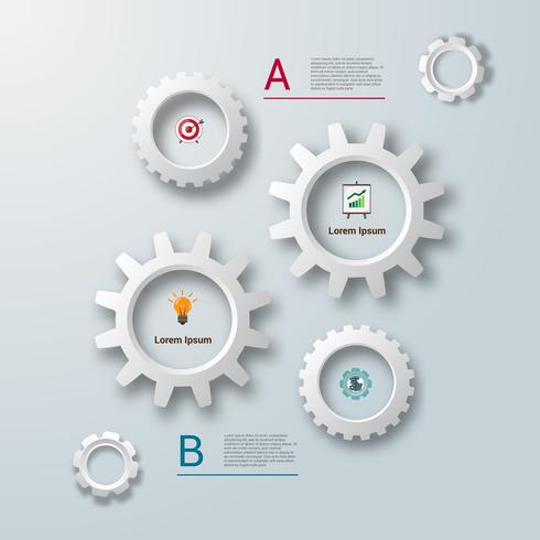 Gears infographics template vector