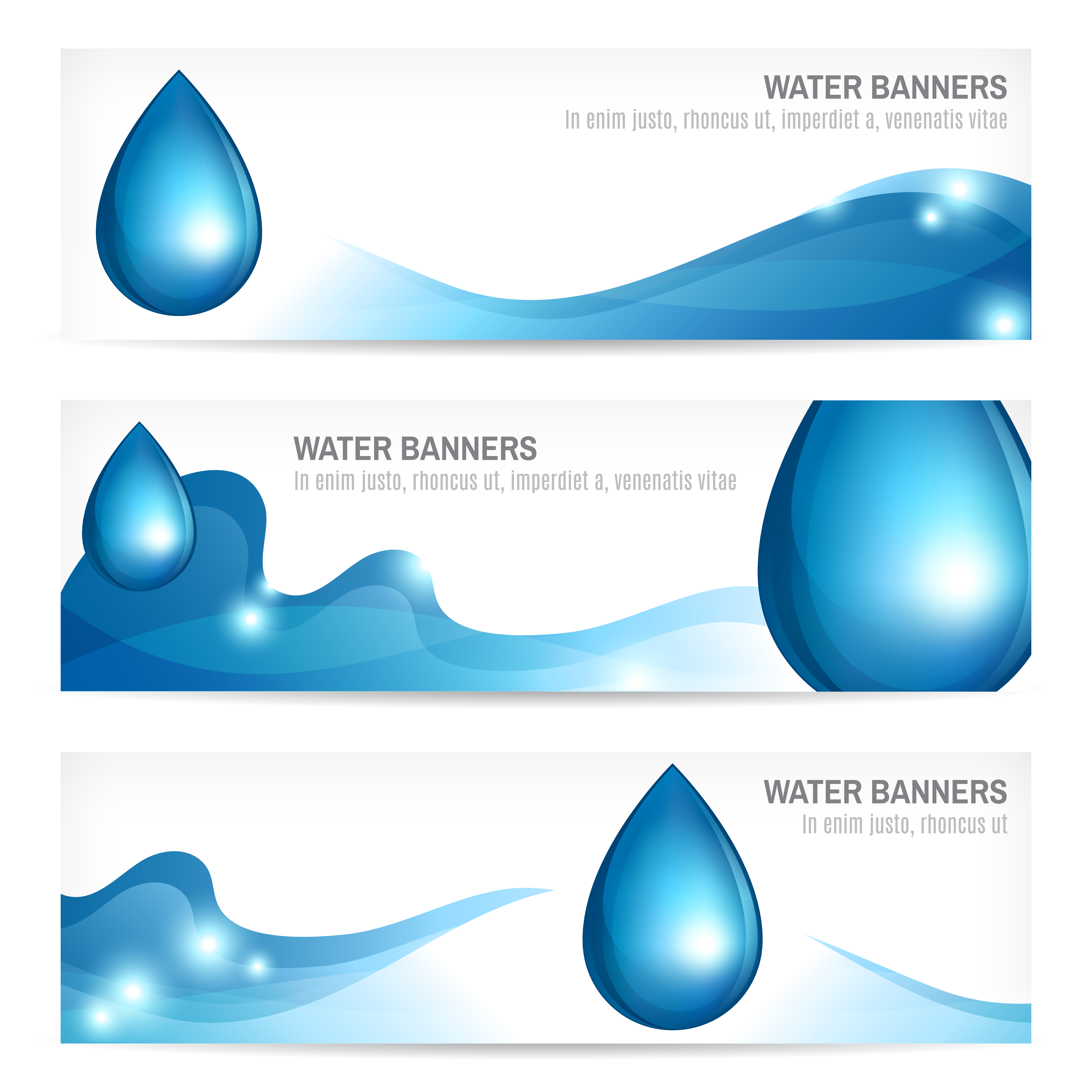 Set Of Water Banners Download Free Vectors Clipart Graphics