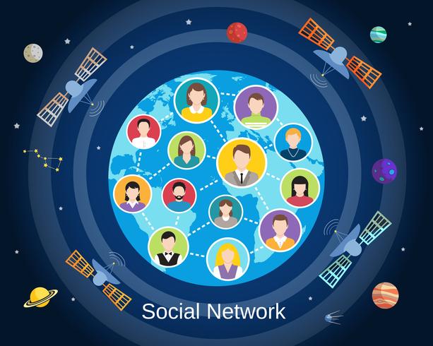 Global social network concept vector