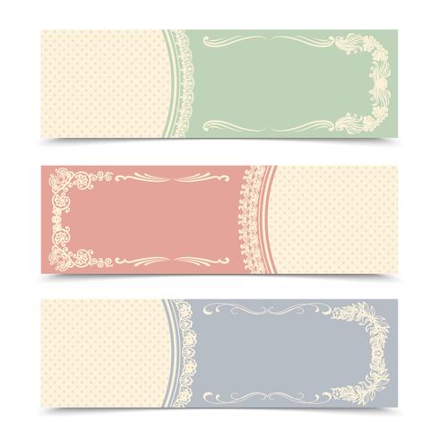 Pancartas decorativas en blanco vector