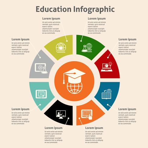 Infografía de educación en línea vector