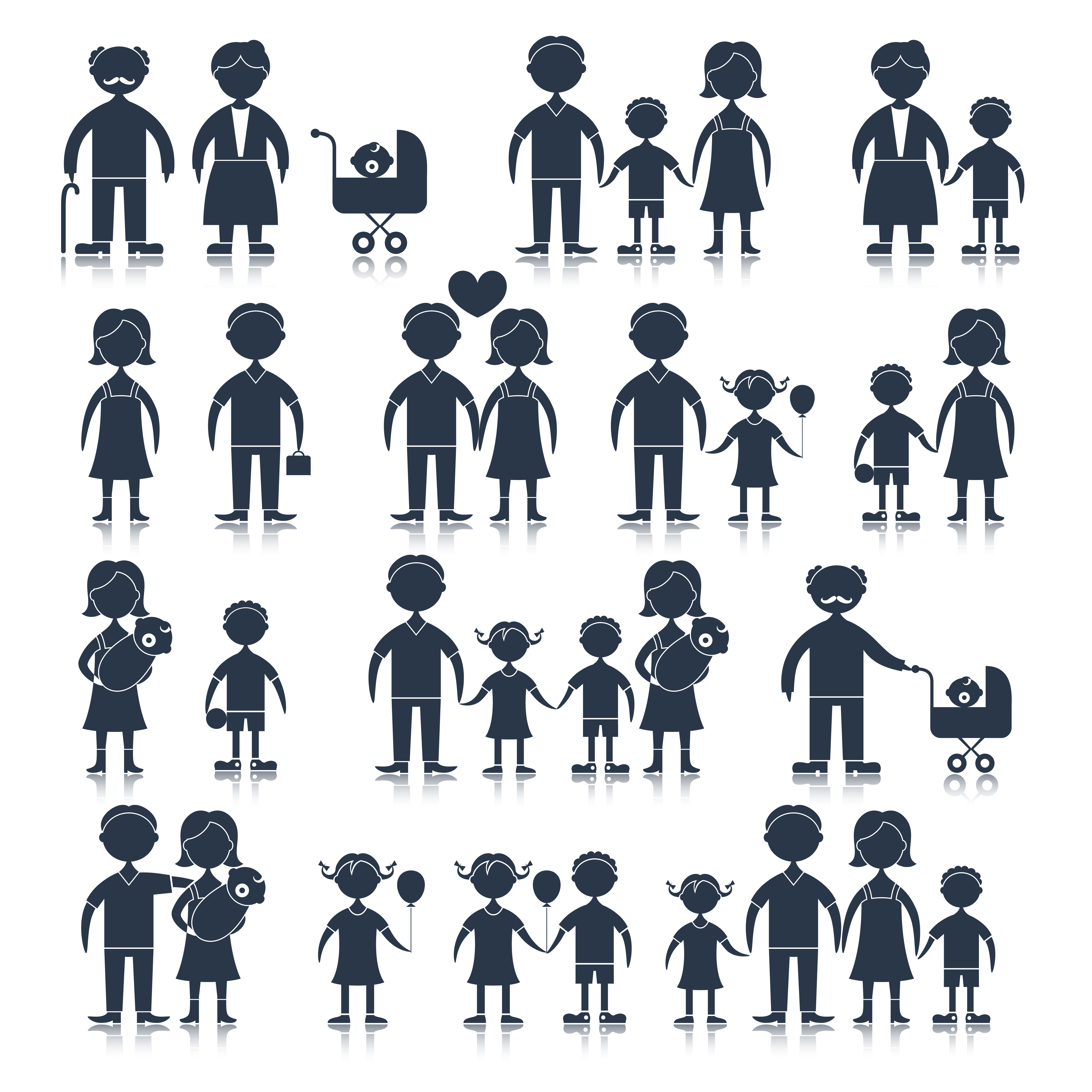 Family icons set black Download Free Vectors Clipart  