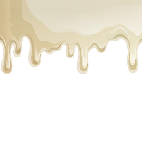 White chocolate drips background vector