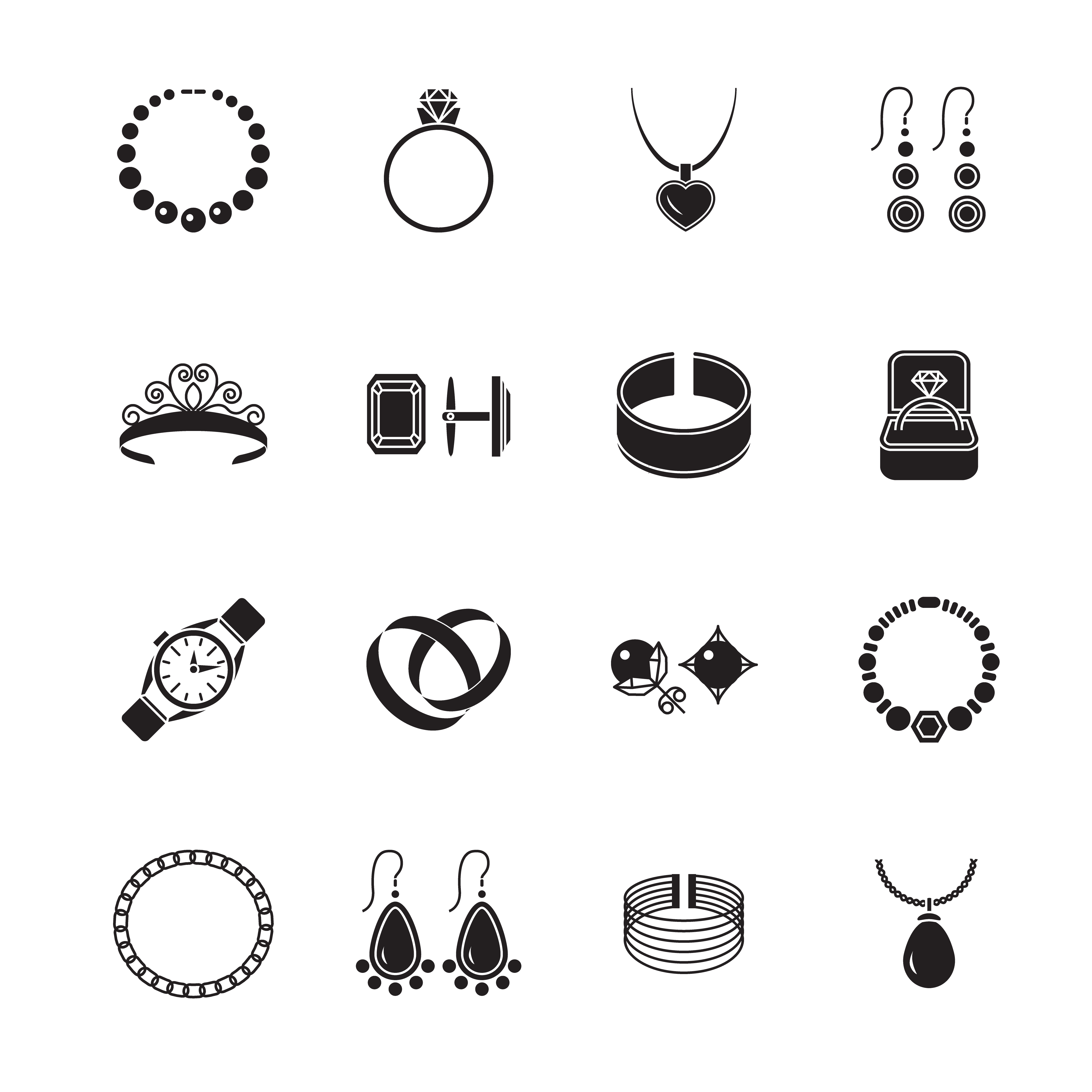 Jewelry icon black 453054 Vector Art at Vecteezy