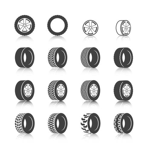 Tire icon set vector