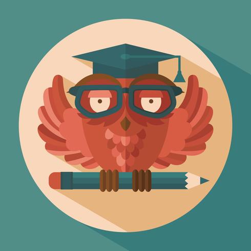 Owl in graduation cap vector