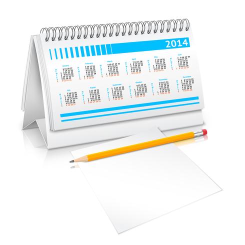 Desk calendar mockup vector