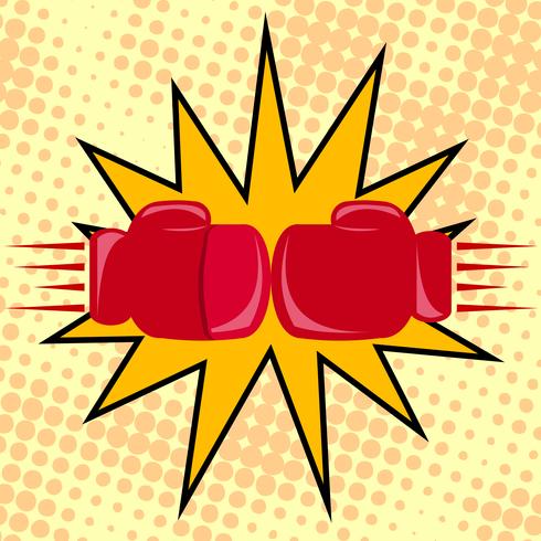 Boxer gloves hitting vector