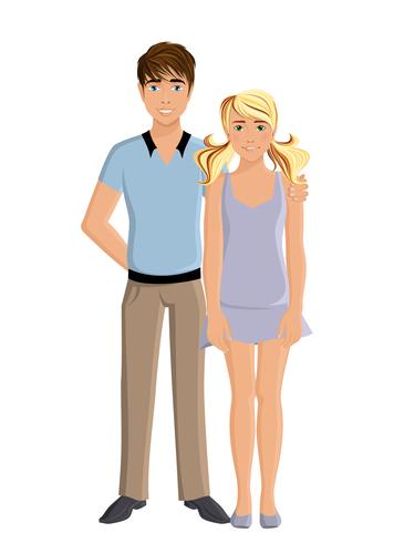 Brother and sister vector