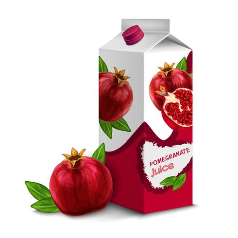 Juice pack pomegranate vector