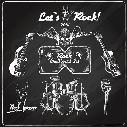 Conjunto de pizarra de música rock vector