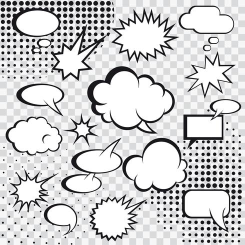 Comic speech bubbles vector