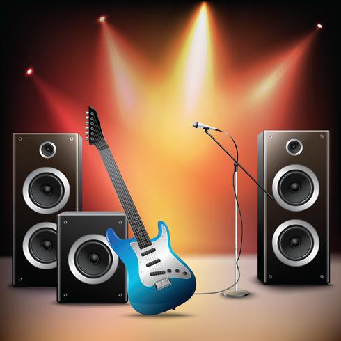 Music stage background vector