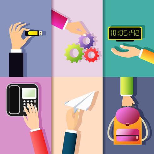 Business hands icons vector
