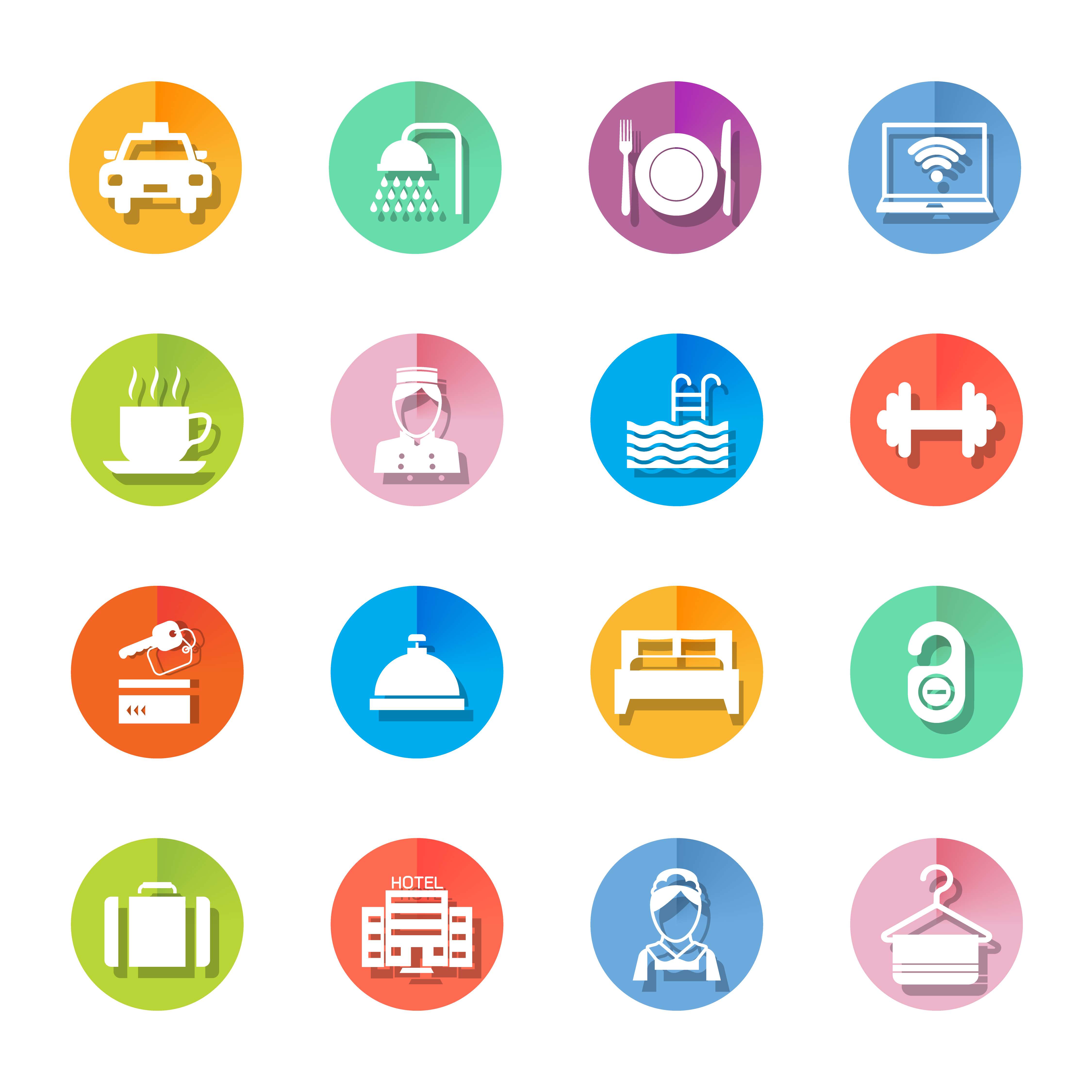 Set of hotel icons 453172 Vector Art at Vecteezy