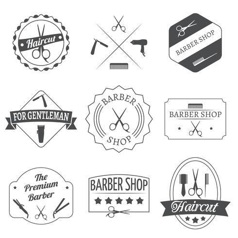 Hairdresser label set vector